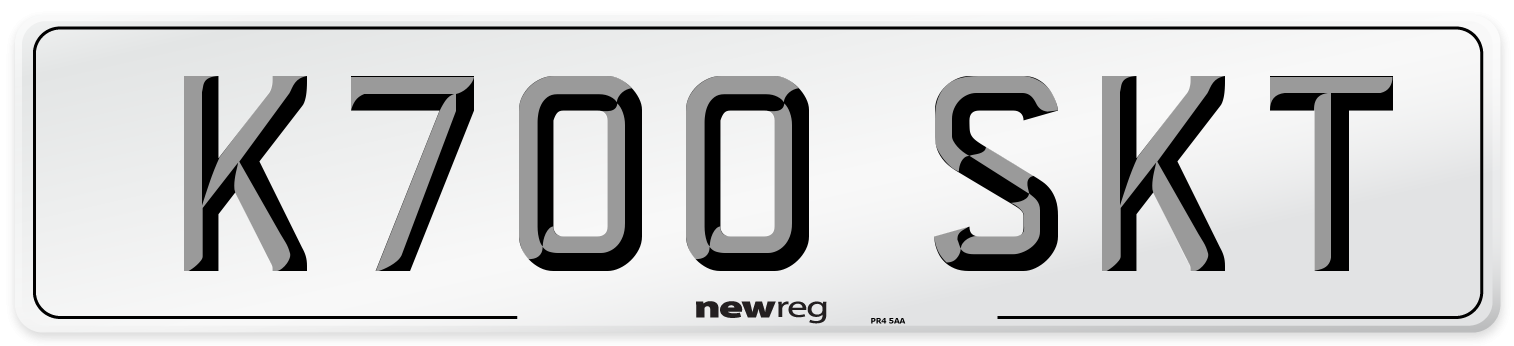 K700 SKT Number Plate from New Reg